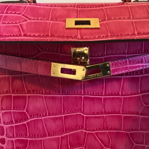 House of Hello Pink Leather Kelly Bag 💯 Authentic - Picture 9 of 14